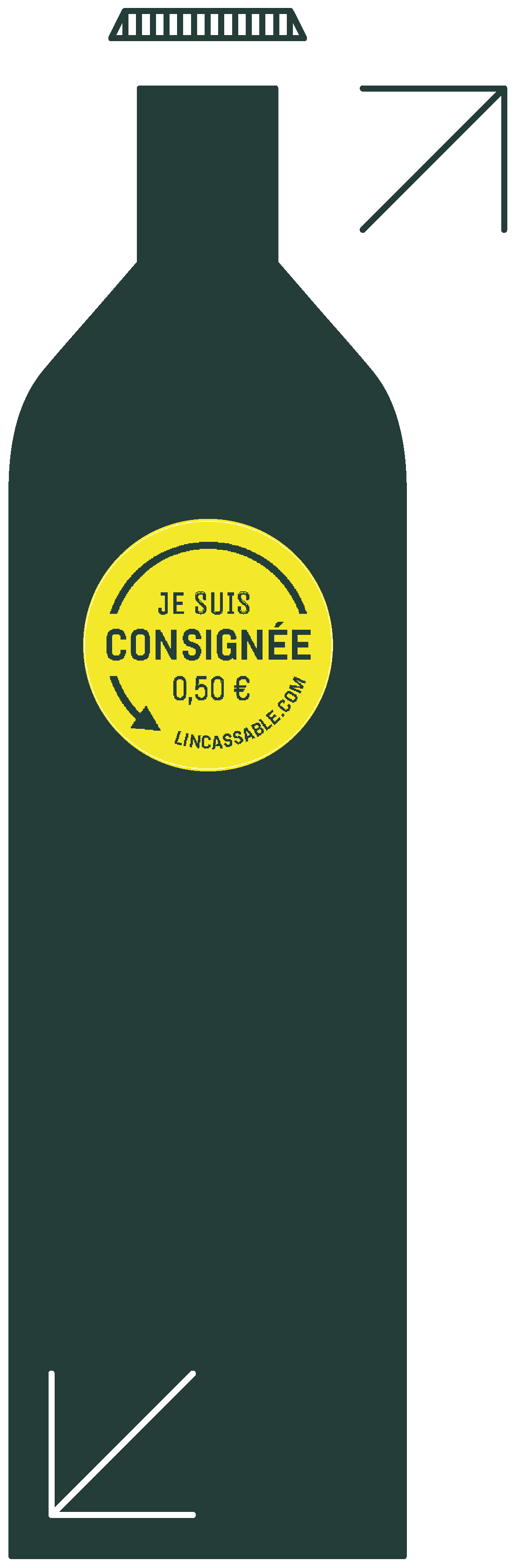 bouteille avec pastille consigne